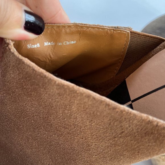 Dolce Vita Brown‎ Suede Peep Toe Wedge Sandals WOMENS SIZE 8 - Picture 7 of 7